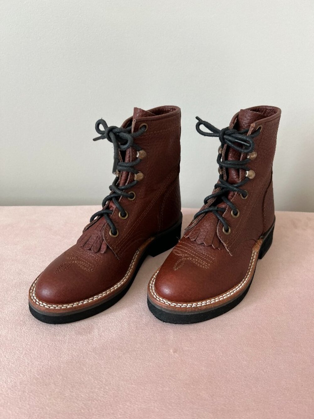 Acme Leather Shoes Toddler Size 11 Brown Lace Up AC170 Excellent Condition